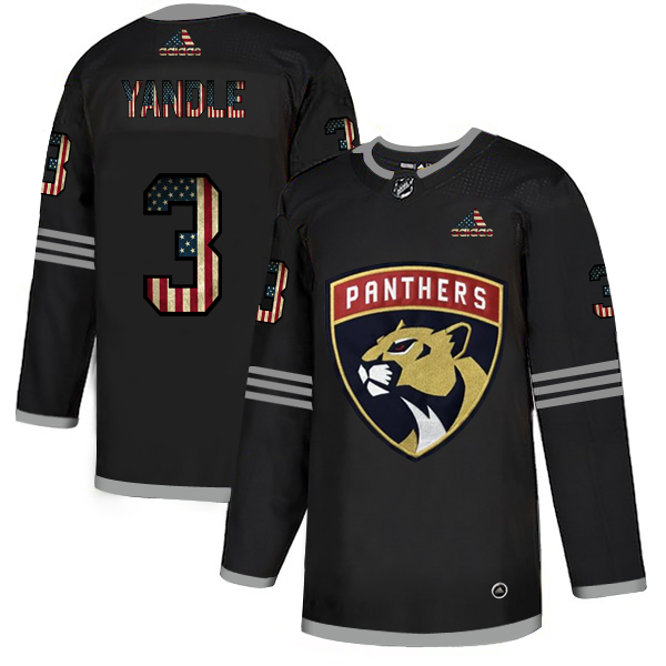 Florida Panthers 3 Keith Yandle Adidas Men Black USA Flag Limited NHL Jersey